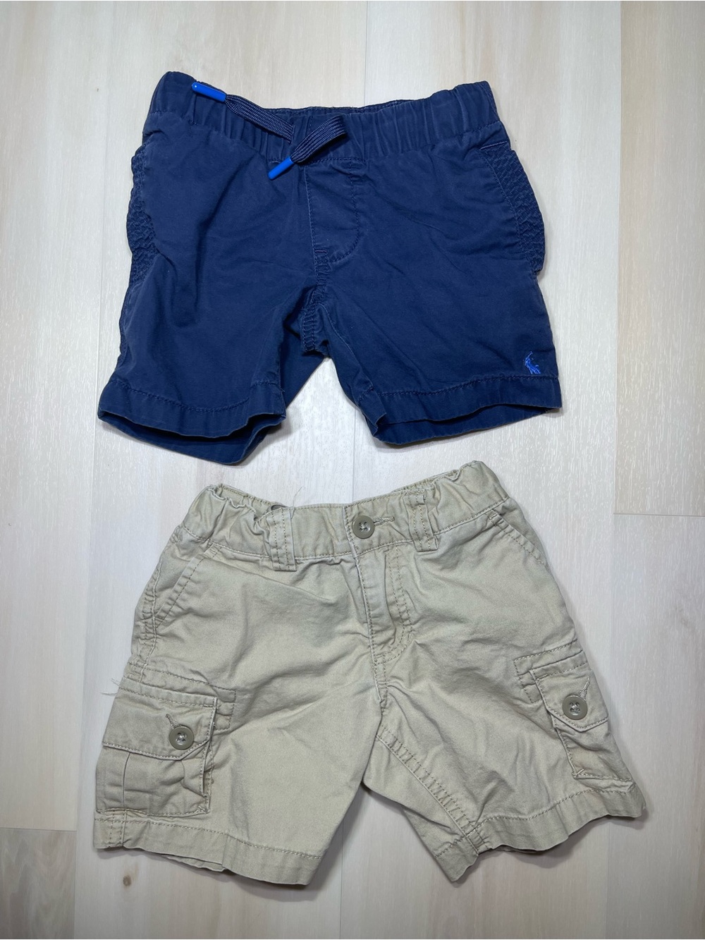 Polo Ralph Lauren Lot Of 2 Boys Classic Chino Cargo Shorts & Blue Shorts Size 2T